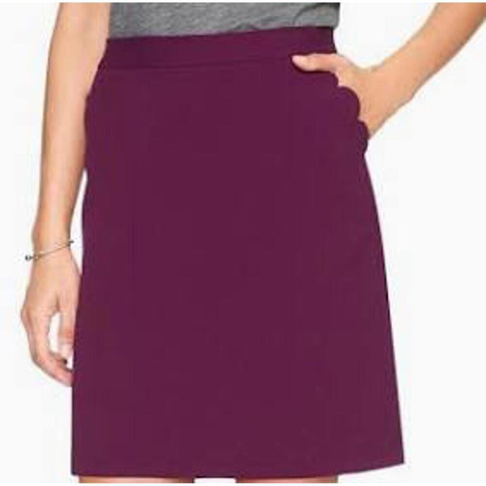 Banana Republic Scalloped Hem Purple Pencil Skirt Preppy Feminine